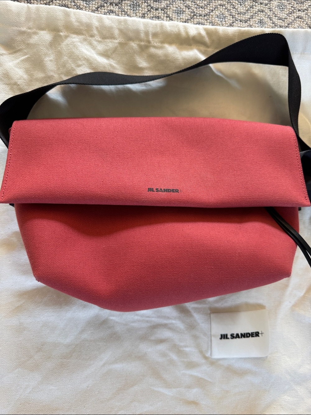 Jil Sander Coral-Pink Fold-Over Crossbody Bag